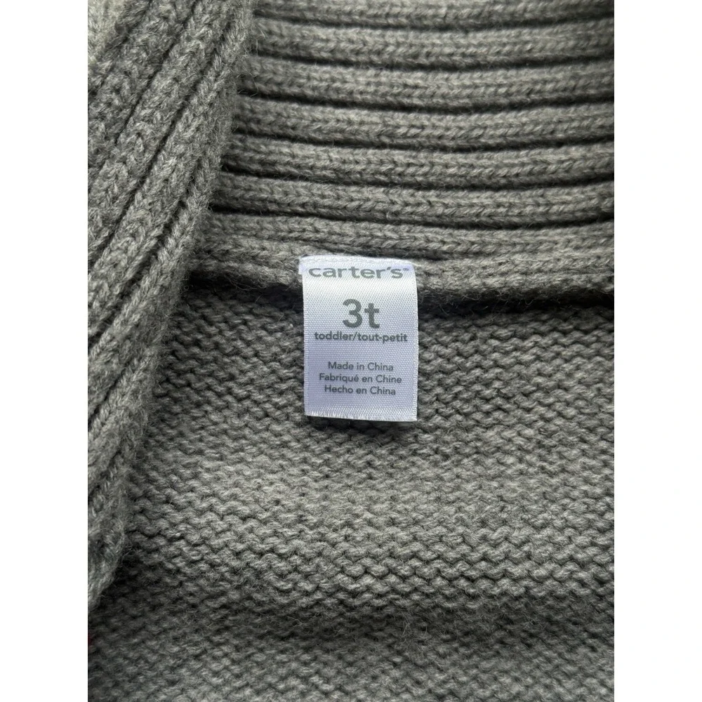 Boy's Gray Wool Blend Cardigan Sweater Toddler 3T Carter's